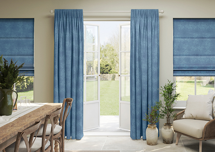 Florence Faux Suede, Prussian Blue - Made to Measure Curtains - Image 3